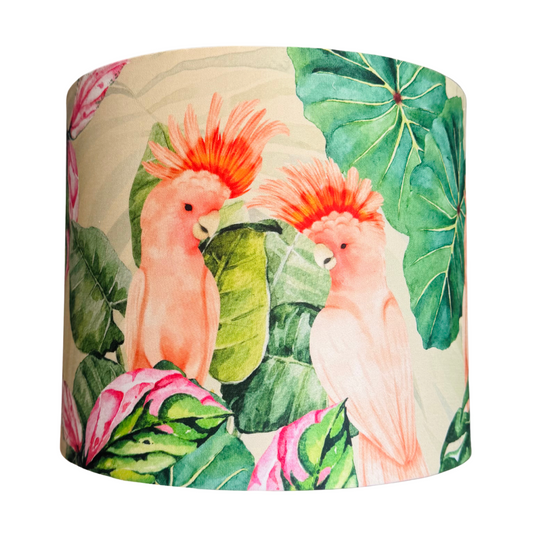 Pink Cockatoo lamp shade  *Ready-Made*