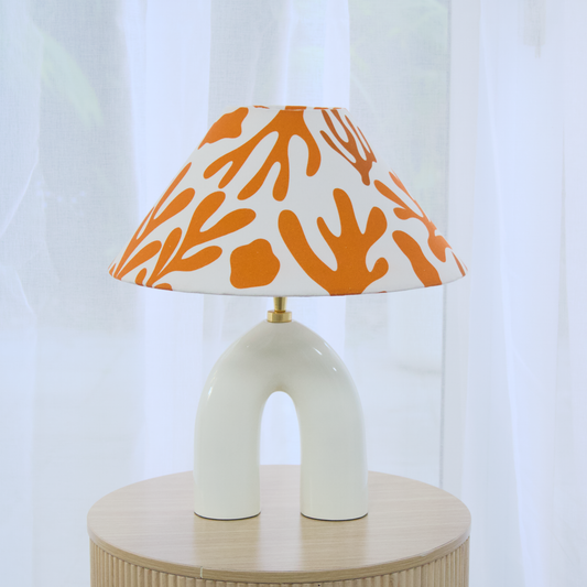 Orange Corals- Ivory Byron Table lamp