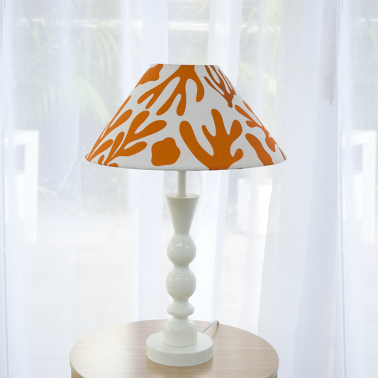 Coral Orange- Brighton Ivory Table lamp