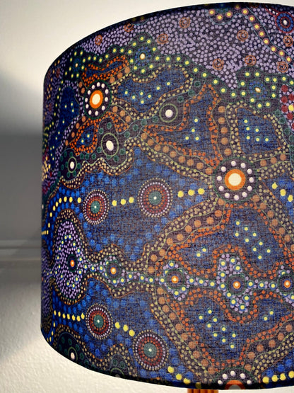 Yalke in Blue Aboriginal lampshade image 3