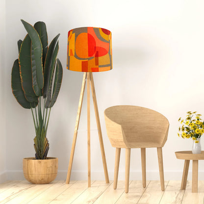 Orange and Yellow Mid Century lampshade MCM image 1