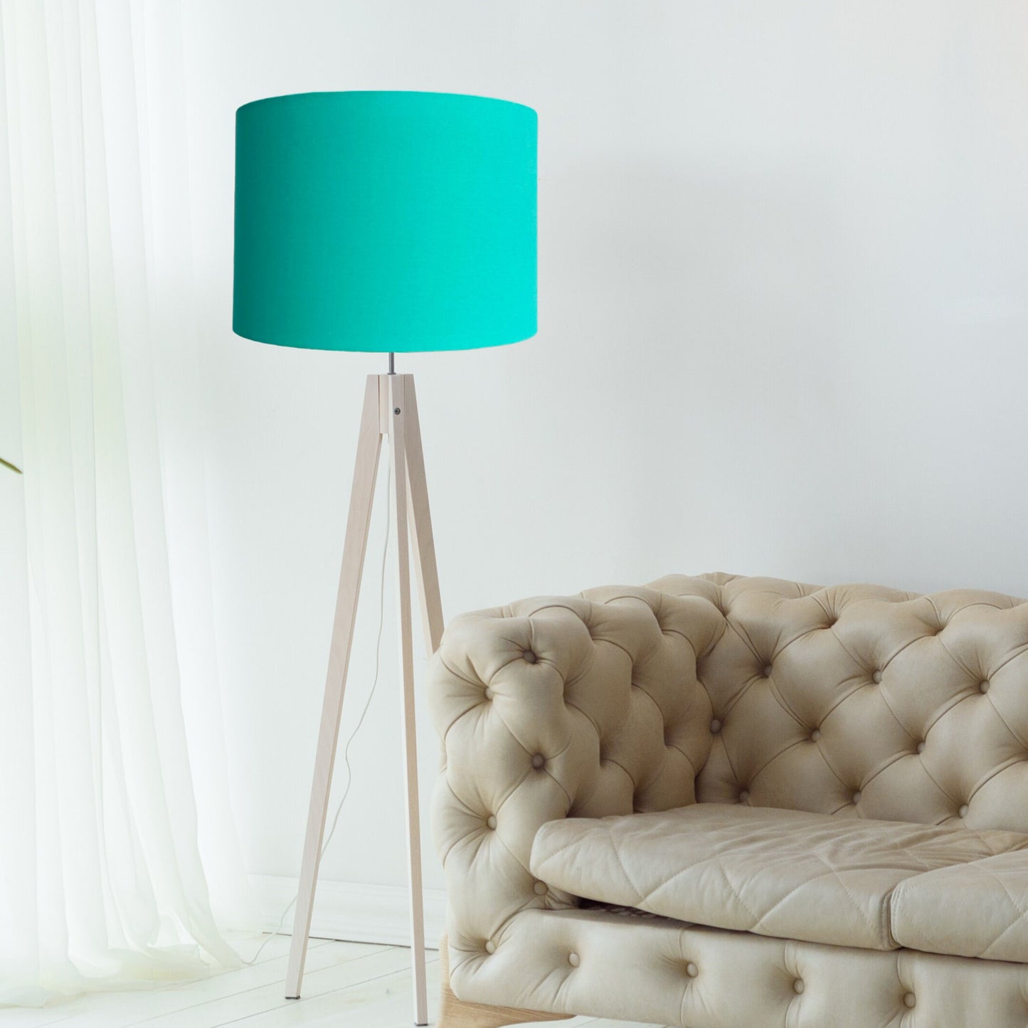 Aqua lampshade | blue lampshade image 2