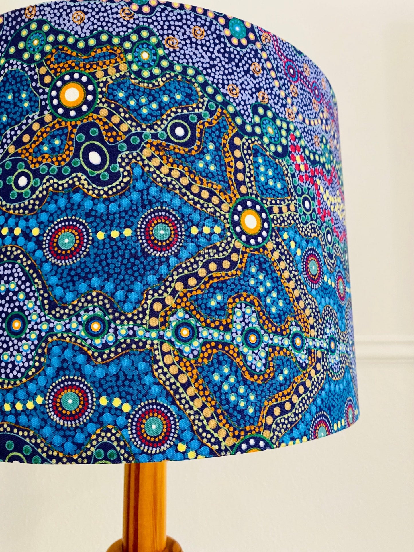 Yalke in Blue Aboriginal lampshade image 4
