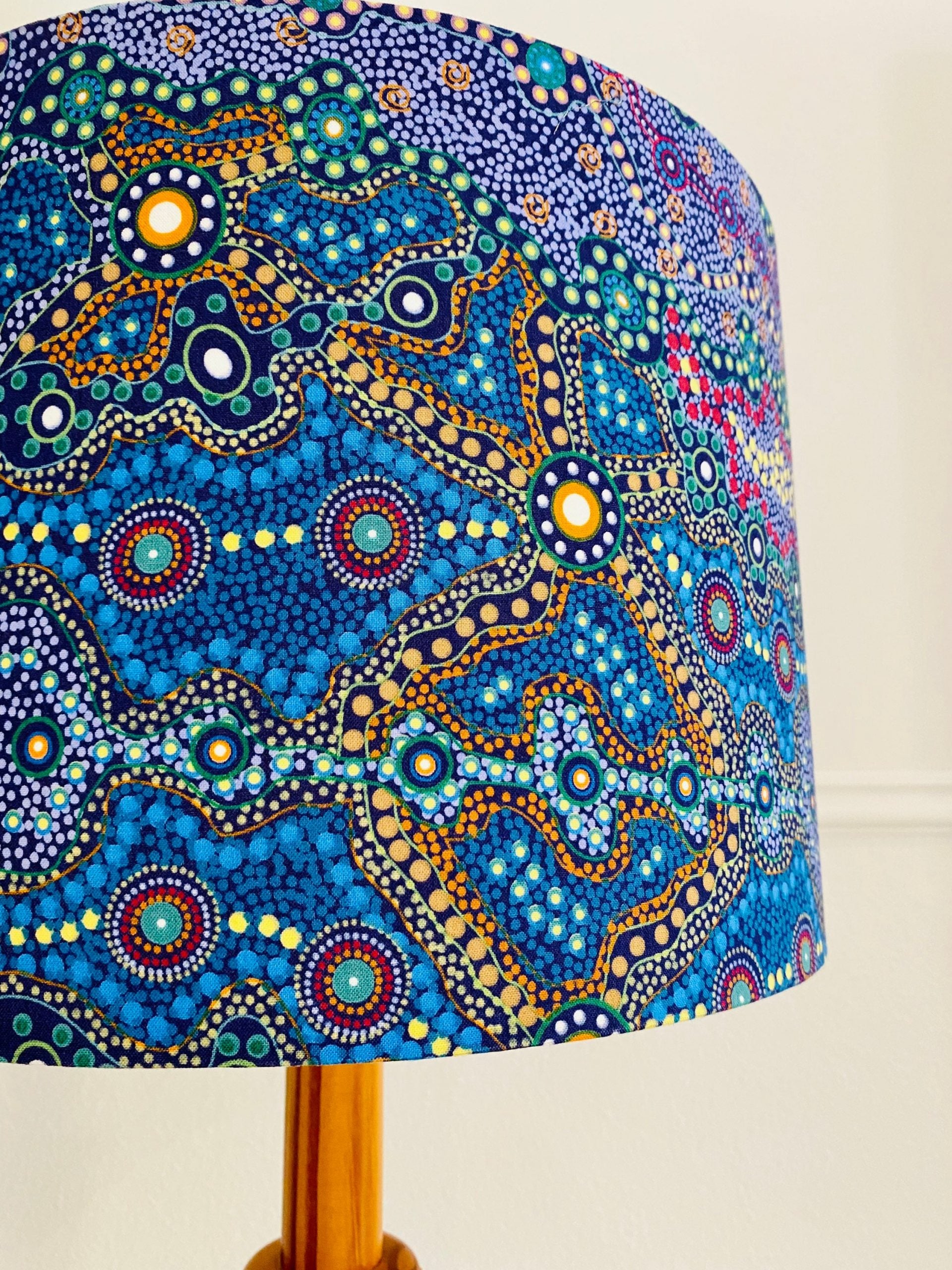 Yalke in Blue Aboriginal lampshade image 4