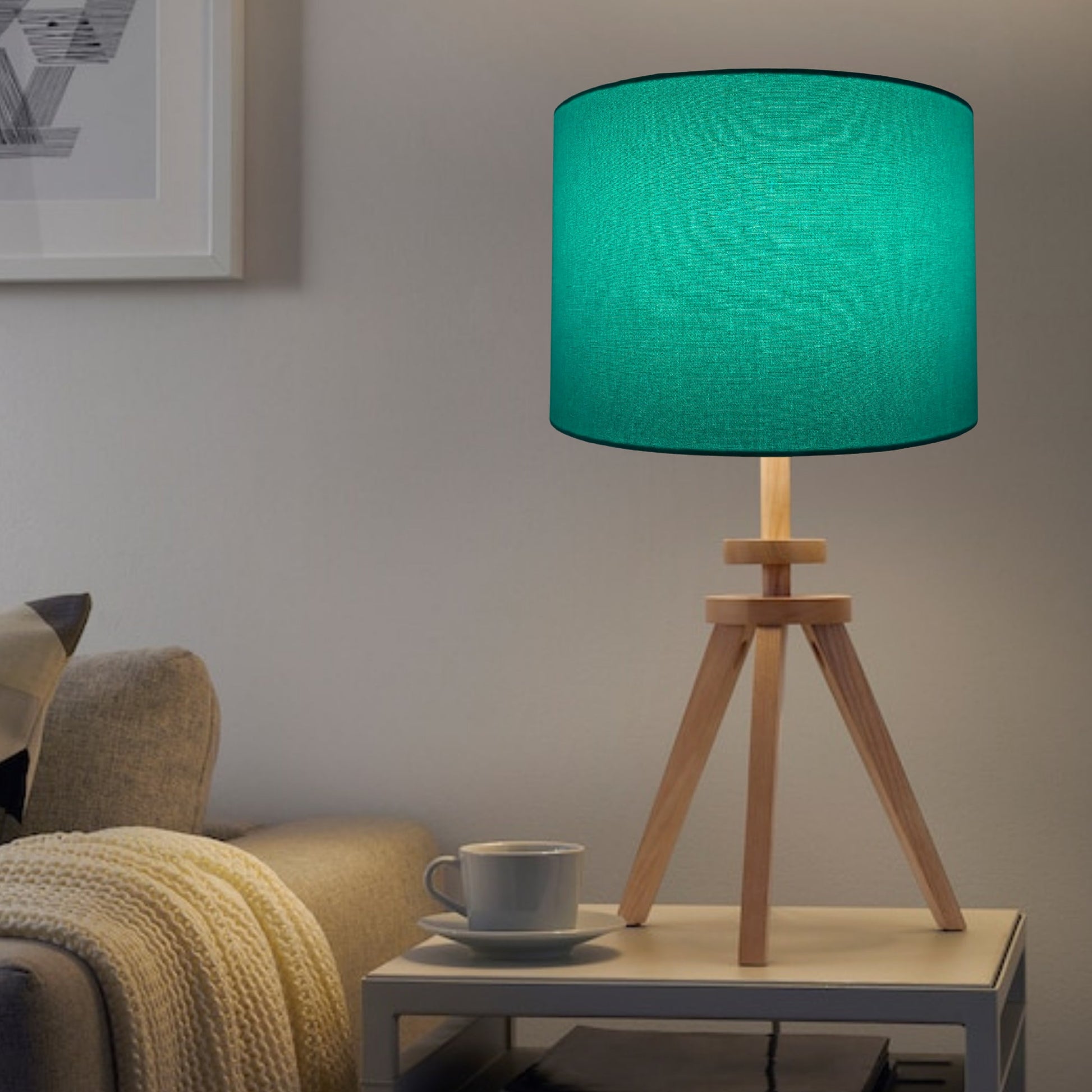 Aqua lampshade | blue lampshade image 5