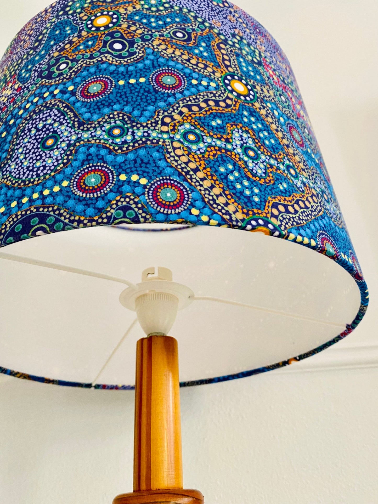 Yalke in Blue Aboriginal lampshade image 2