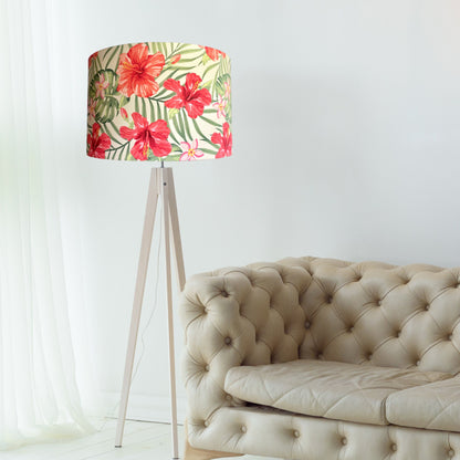 Red Hibiscus Hawaiian Flower BEIGE image 3