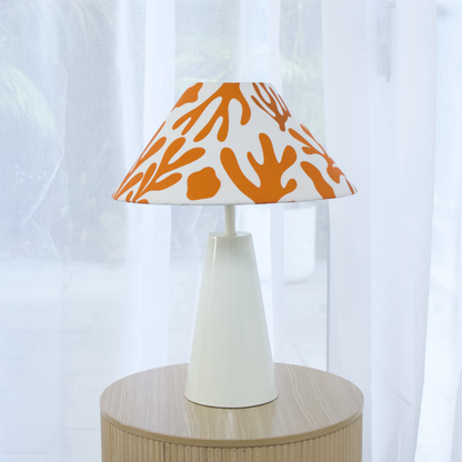 Coral Orange - Cone Ivory Table lamp