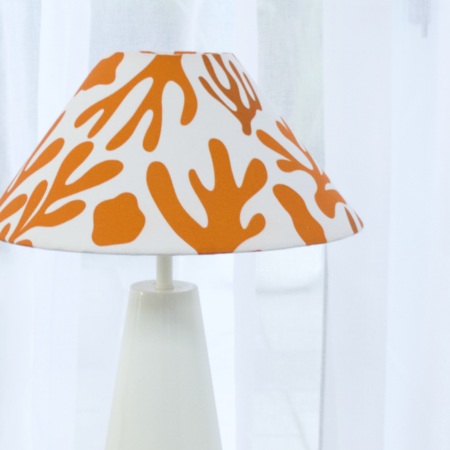Coral Orange - Cone Ivory Table lamp
