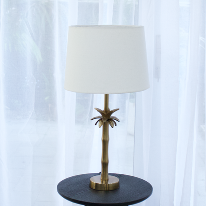 Linen White - Palm Brass Table lamp