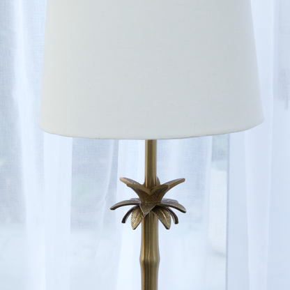 Linen White - Palm Brass Table lamp