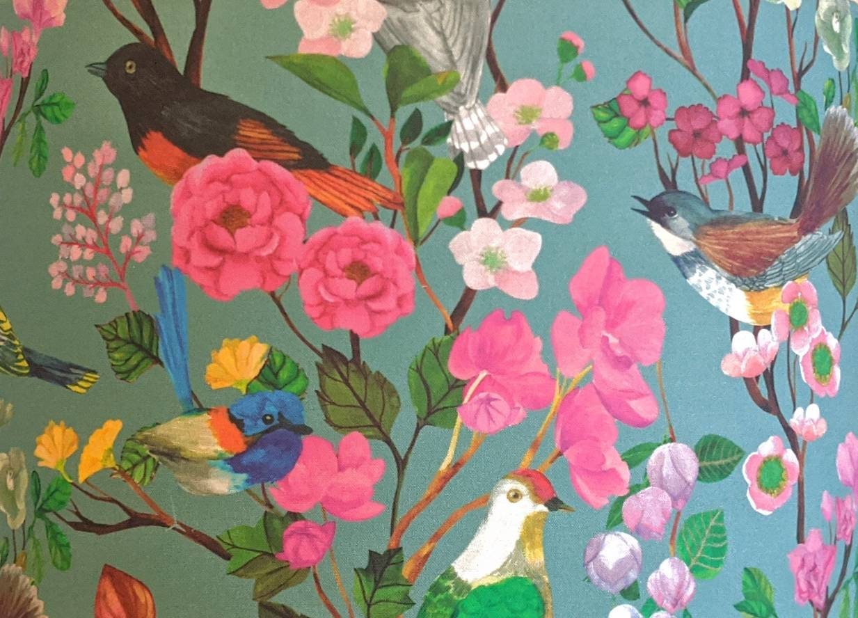 Birds and Flowers lampshade image 3