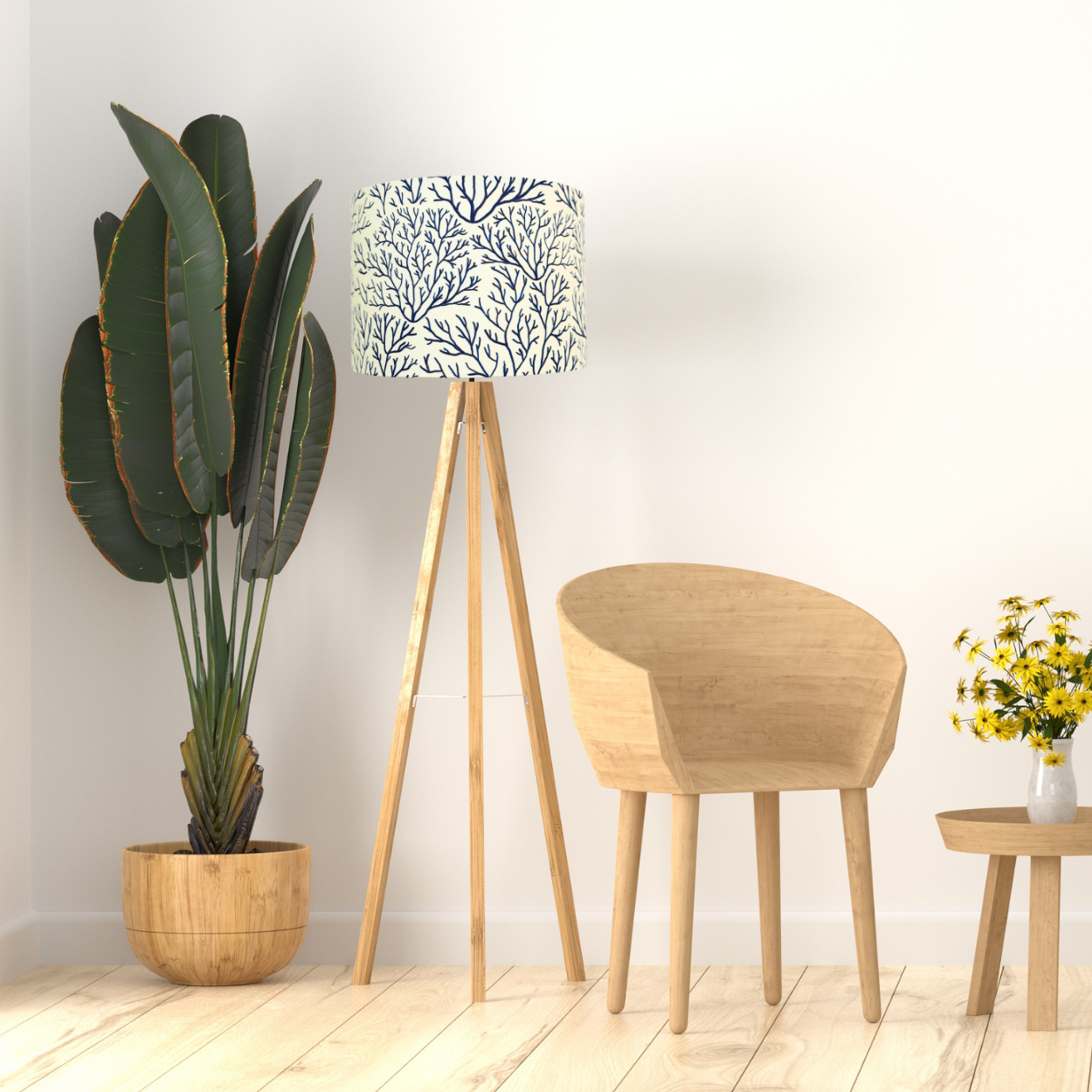 Coral Navy Lampshade image 1