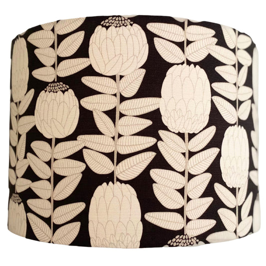 Black and White proteas lampshade
