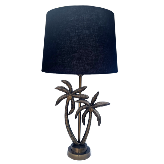 Linen Black - Double Palm Table lamp
