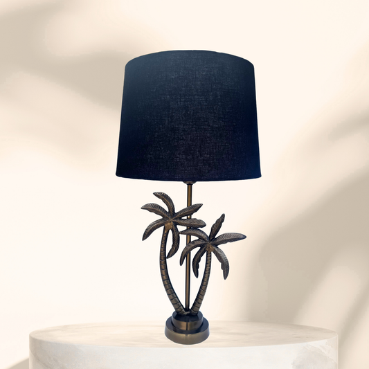 Linen Black - Double Palm Table lamp