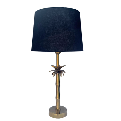 Linen Black - Palm Brass Table lamp