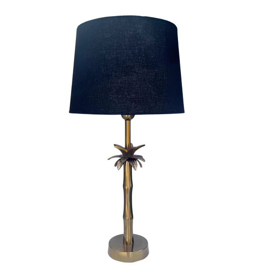 Linen Black - Palm Brass Table lamp