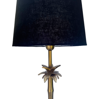 Linen Black - Palm Brass Table lamp