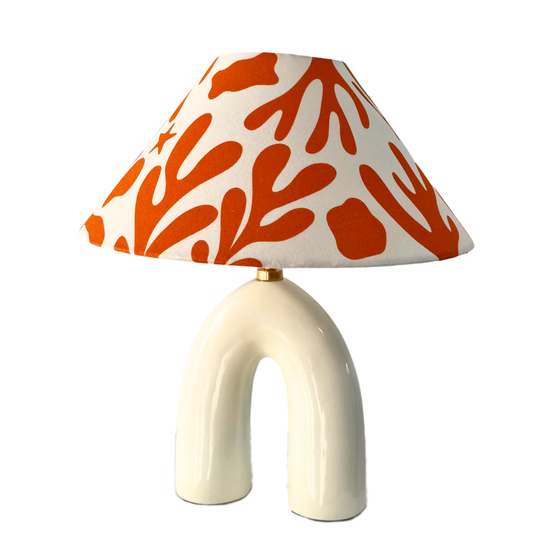 Orange Corals- Ivory Byron Table lamp
