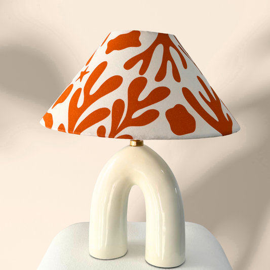 Orange Corals- Ivory Byron Table lamp