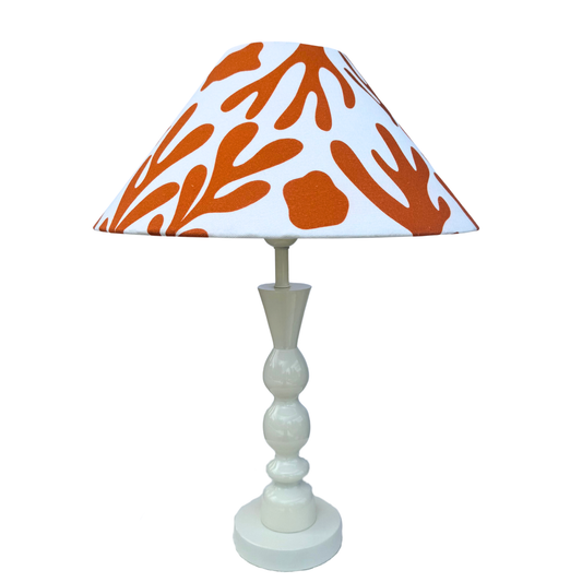 Coral Orange- Brighton Ivory Table lamp