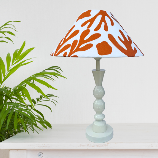 Coral Orange- Brighton Ivory Table lamp