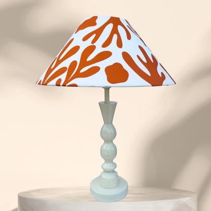 Coral Orange- Brighton Ivory Table lamp