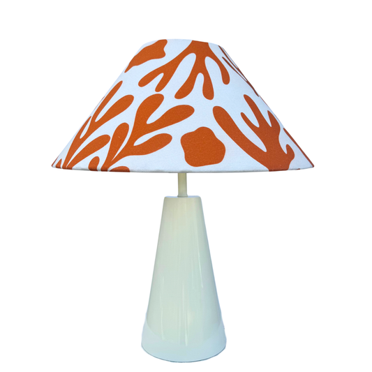 Coral Orange - Cone Ivory Table lamp