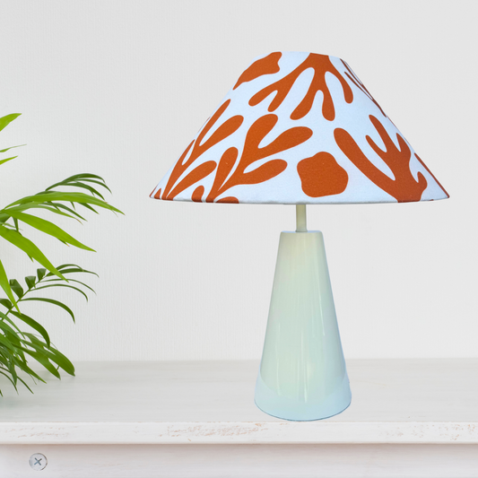 Coral Orange - Cone Ivory Table lamp
