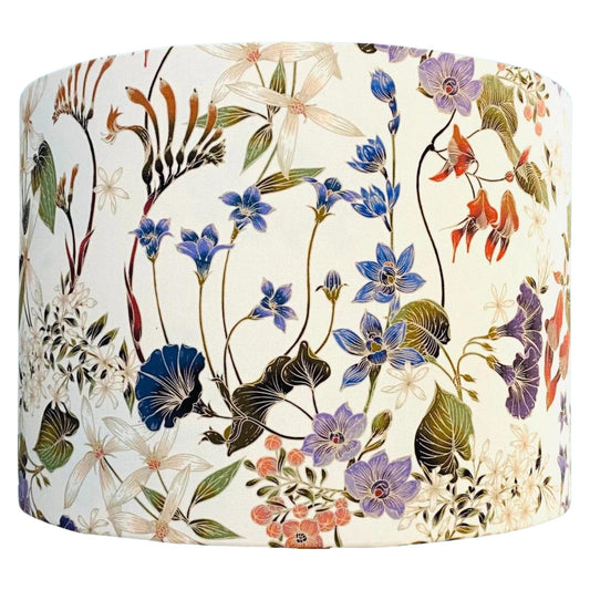 Australian Wild Flowers off-white lampshade