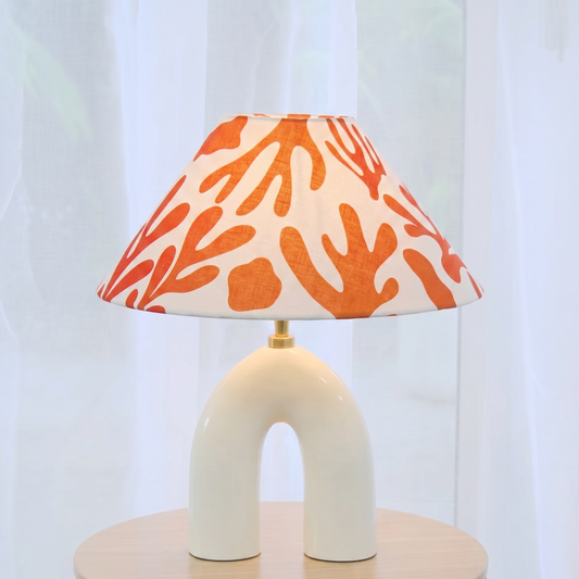 Orange Corals- Ivory Byron Table lamp