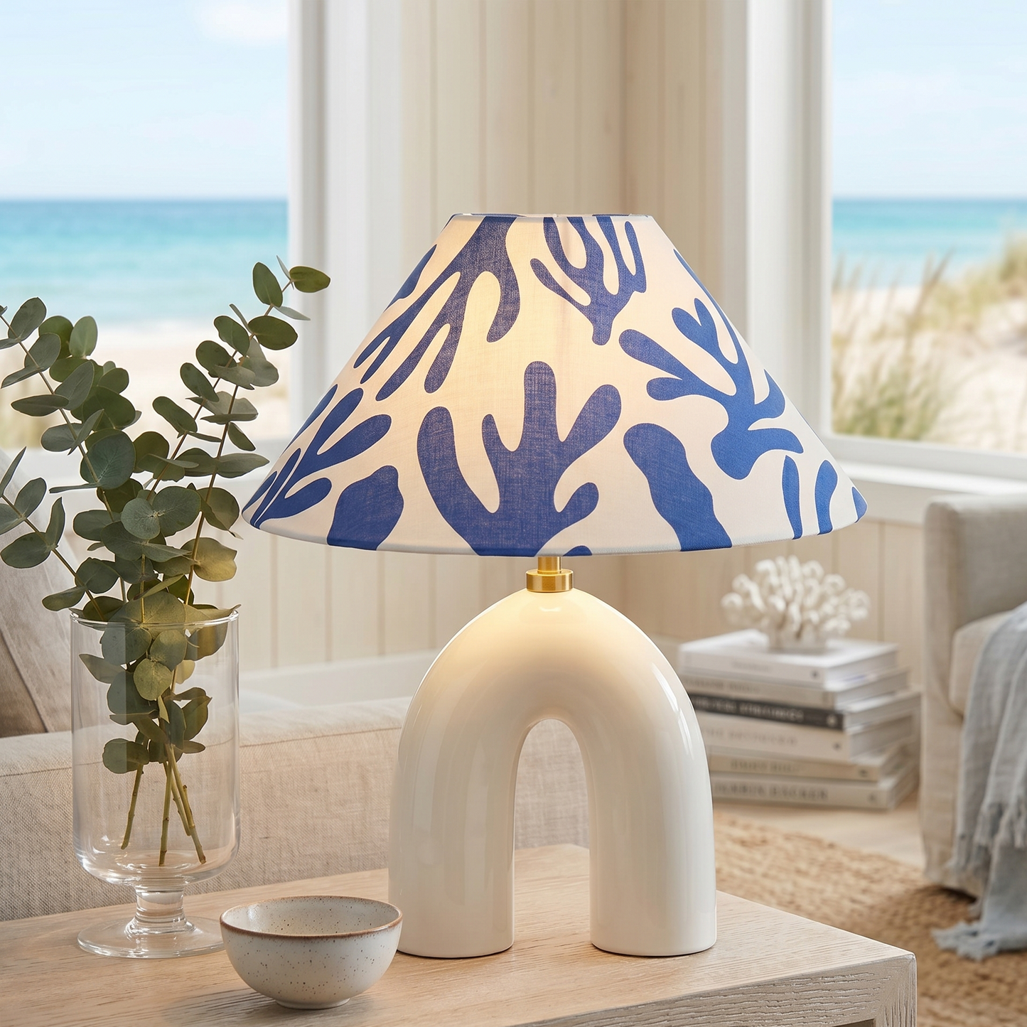 Blue Corals- Ivory Byron Table lamp