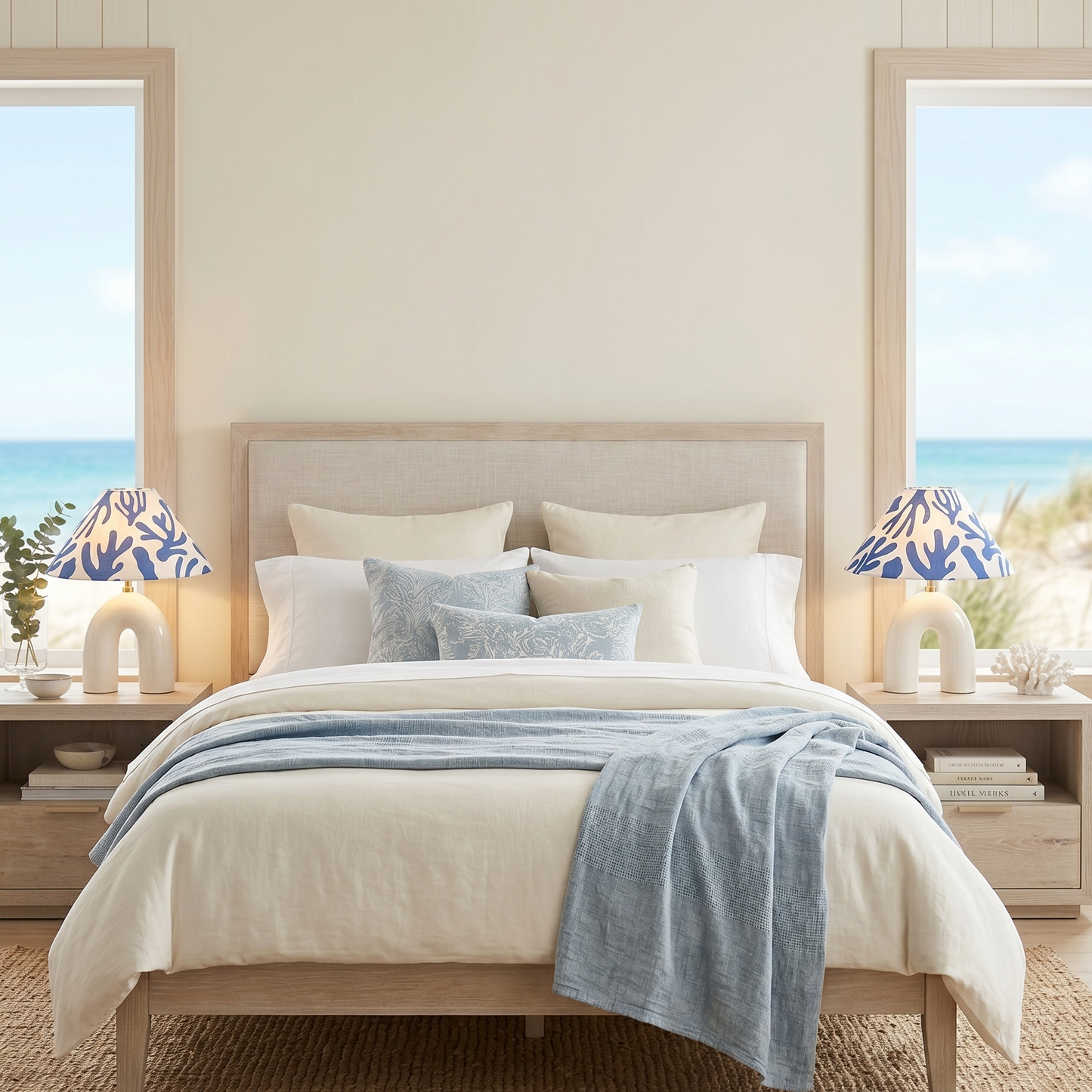 Blue Corals- Ivory Byron Table lamp