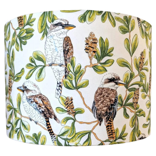 Banksia on blue lampshade
