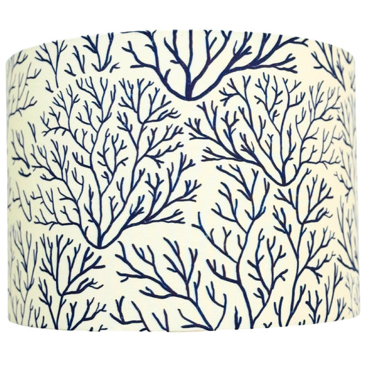 Coral Navy Lampshade