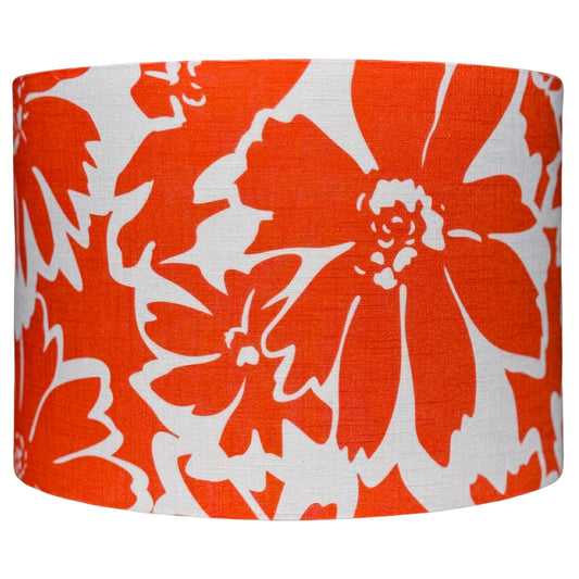 Linen Orange Floral lampshade