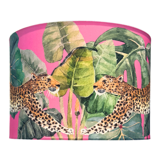 Wild Leopards pink lamp shade  *Ready-Made*