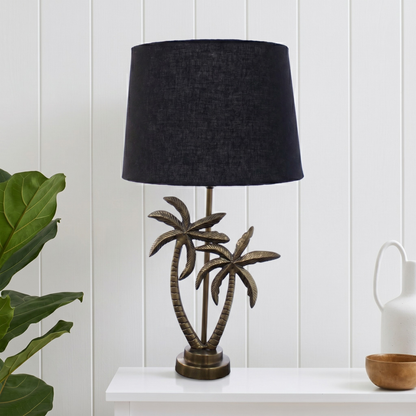 Linen Black - Double Palm Table lamp