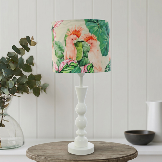 Pink Cockatoo - Brighton Ivory Table lamp
