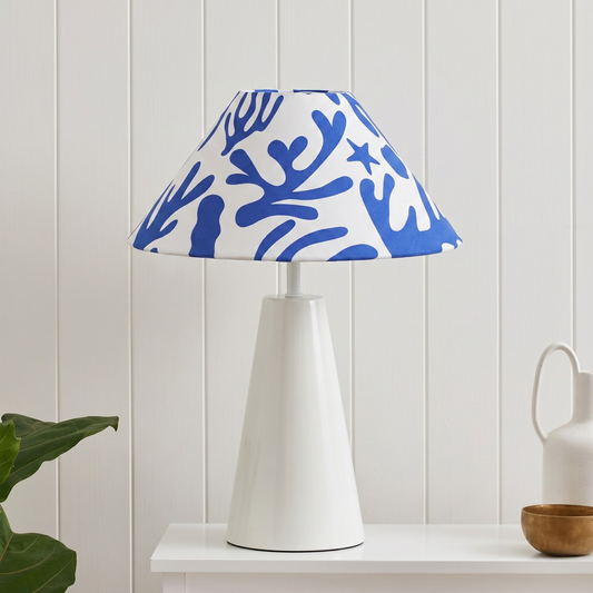 Coral Blue Cone Ivory Table lamp