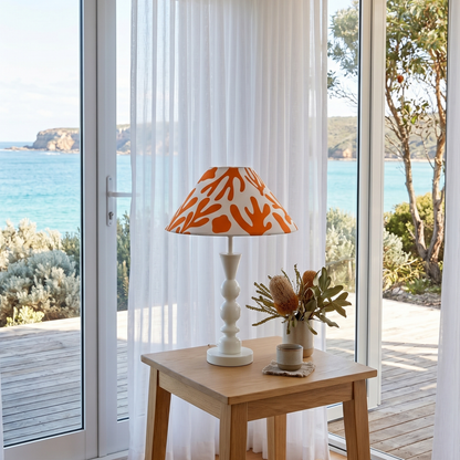 Coral Orange- Brighton Ivory Table lamp