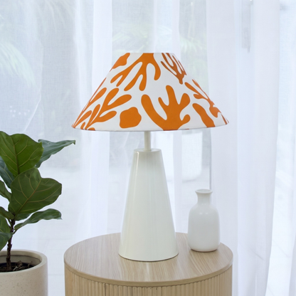 Coral Orange - Cone Ivory Table lamp