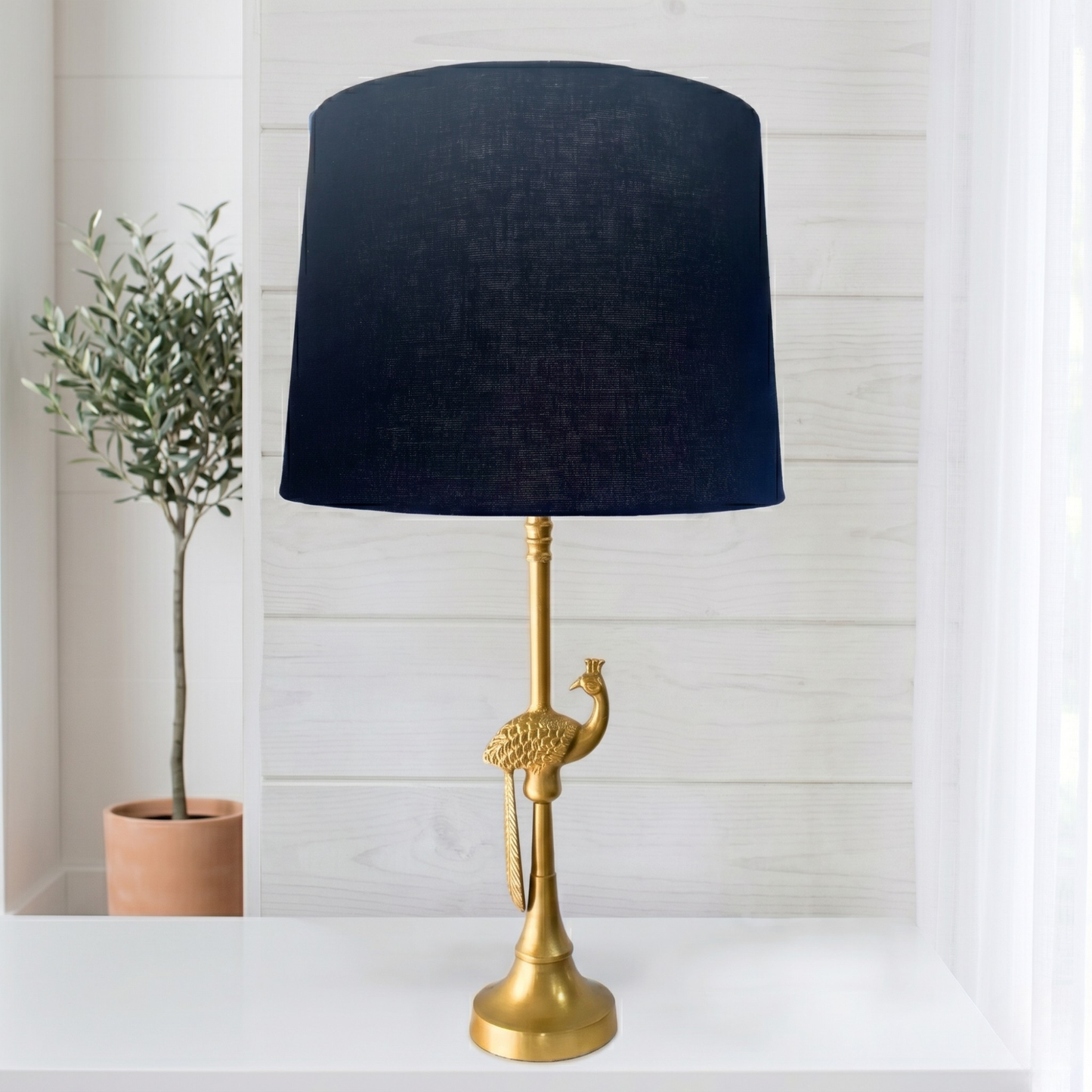 Linen black - Peacock Table lamp