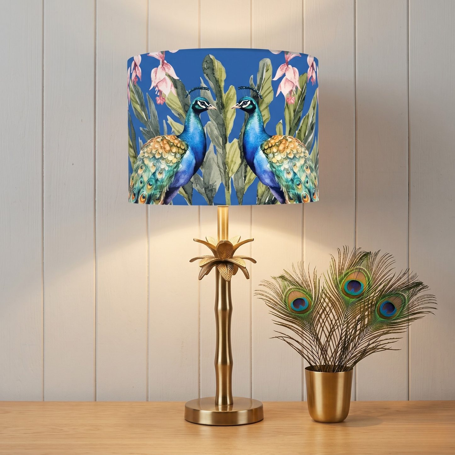 Peacock - Palm Brass Table lamp