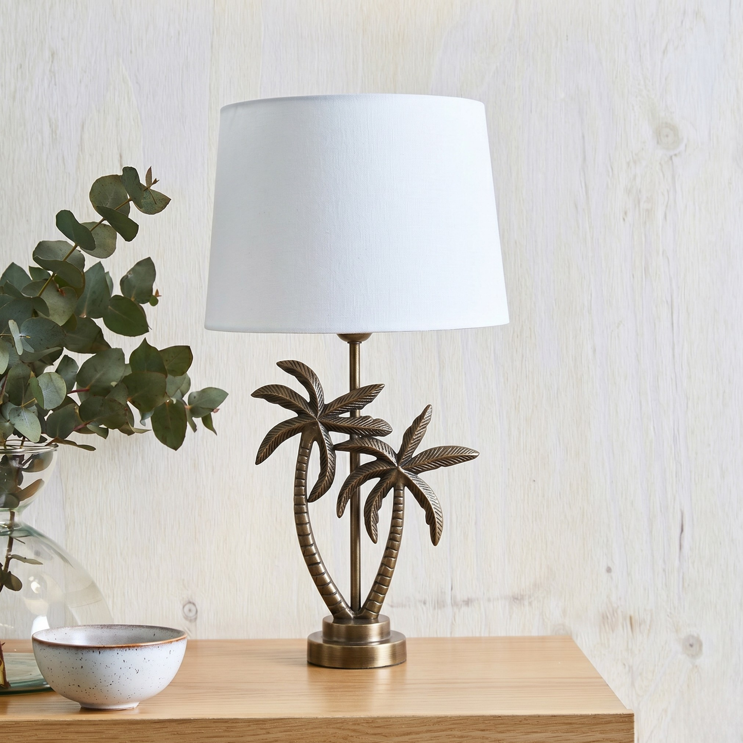 Linen White - Double Palm Table lamp