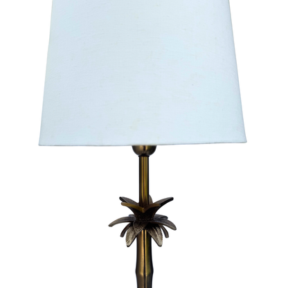 Linen White - Palm Brass Table lamp