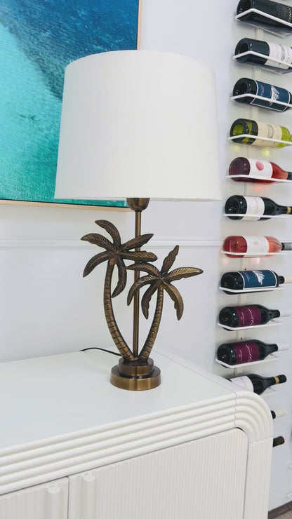 Linen White - Double Palm Table lamp