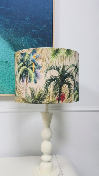 Canvas Tropical lamp shade  *Ready-Made*