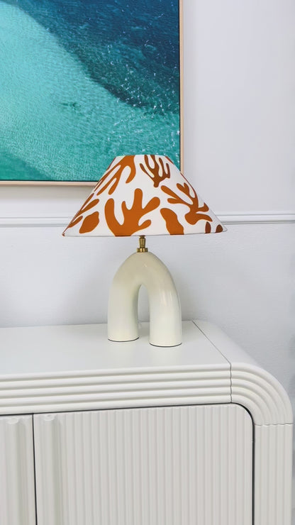 Orange Corals- Ivory Byron Table lamp